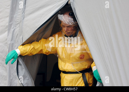 Dekontaminationsuebung Krankenhaus, Berlin Stockfoto