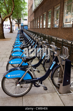 Fahrrad Verleih Rack in Clerkenwell Road London Stockfoto