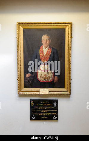 Gemälde des berühmten Bruder Hugh M Jackson JP in einer Freimaurerloge Stockfoto