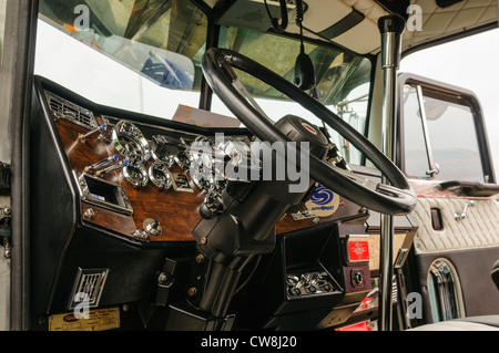 Innenraum eines amerikanischen Lkw Peterbilt Stockfoto