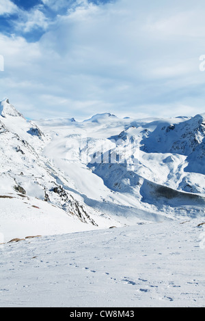 Zermatt-Schneelandschaft in der Schweiz Stockfoto