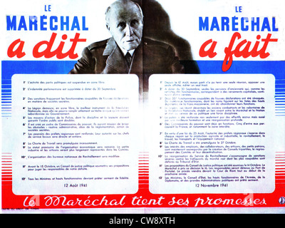 Propagandaplakat Vichy-Regierung. Marschall Pétain Stockfoto