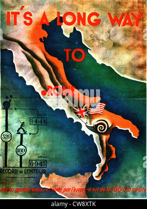 Nazi-Propaganda-Plakat nach der Alliierten Landung in Italien Stockfoto