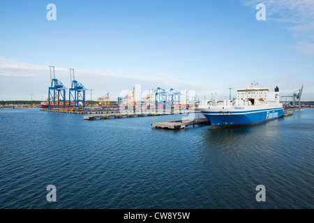 Vuosaari Hafen - Hafen von Helsinki Stockfoto