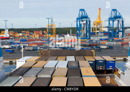 Vuosaari Hafen - Hafen von Helsinki Stockfoto