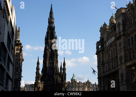 Sir Walter Scott Monument Fürsten Straße Edinburgh Schottland Großbritannien Vereinigtes Königreich Stockfoto