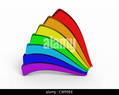 Isolierte Regenbogen Figuren 3d render Stockfoto
