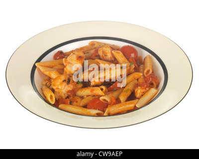 Hühnchen Penne Arrabbiata Stockfoto