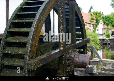 Einer der zwei authentische Wassermühlen in der Altstadt von Århus, nur entlang des Baches Stadt. Stockfoto