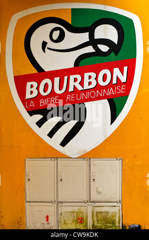 Dodo Bier Werbung Schild, Ile De La Réunion Stockfoto
