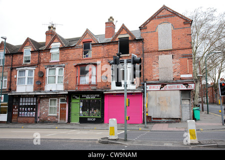 Baufällige Gebäude in Nottingham, England, UK. Stockfoto