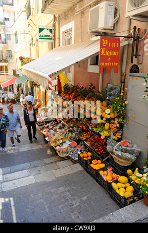 Obst Gemüse Stand Taormina Sizilien Mediterranean Sea Island Stockfoto