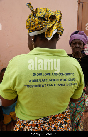 Frau von Gambaga, Ghana, der Hexerei angeklagt Stockfoto