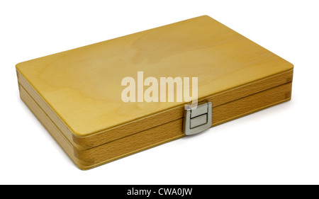 Geschlossene Holz Farbe Fall isoliert auf weiss Stockfoto