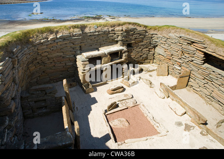 Skara Brae, neolithische Siedlung, Orkney, Schottland, Vereinigtes Königreich. Stockfoto