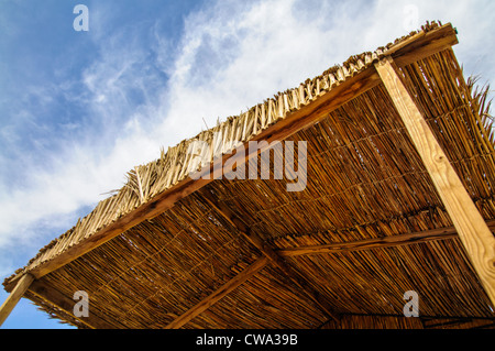 Sonnenschirm von der Hütte im Red Sea resort Stockfoto