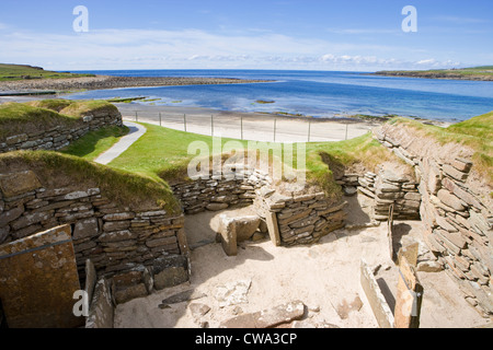 Skara Brae, neolithische Siedlung, Orkney, Schottland, Vereinigtes Königreich. Stockfoto