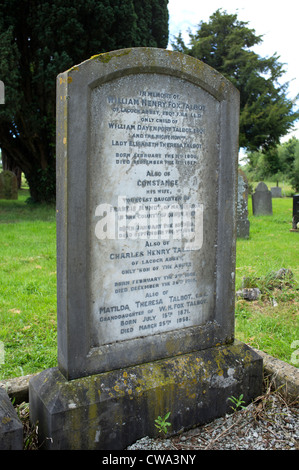 William Henry Fox Talbots Grab in Lacock Stockfoto