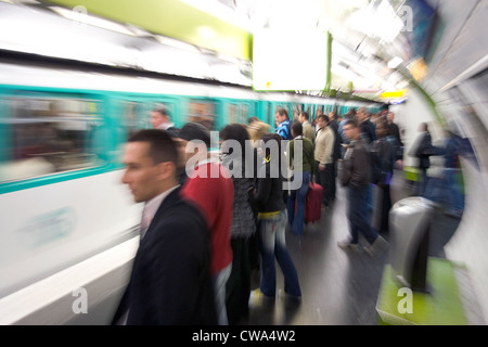 Paris, Reisen mit der U-Bahn Stockfoto