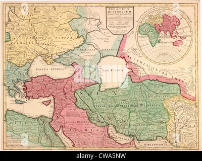 1712 französische Karte von Südwest-Asien und Südosteuropa Neuerstellung der Geographie des späten römischen Reiches von 400 n. Chr..  -Map verwendet Stockfoto