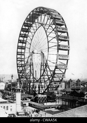 Das Riesenrad auf der Weltausstellung in Chicago 1893 (aka Chicago 1893 World Columbian Exposition), die 32 rühmte Stockfoto