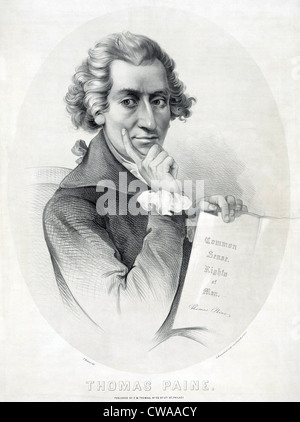 Thomas Paine (1737-1809) englischen radikalen, die amerikanische Unabhängigkeit befürwortete in seinem Pamphlet "Common Sense." Stockfoto