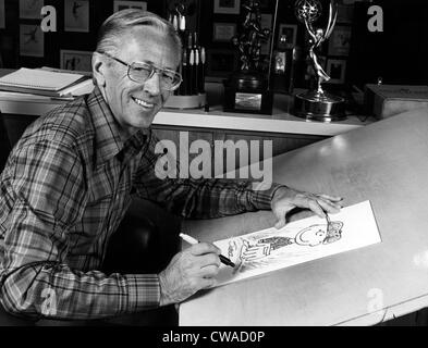 Charles, (1922 – 2000), US-amerikanischer Cartoonist und Schöpfer der Comic-Strip "Peanuts", ca. 1970er Jahre. Höflichkeit: CSU Stockfoto