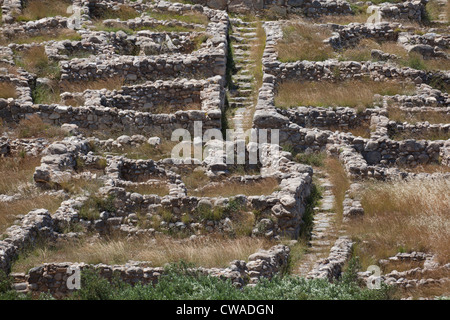 Ruinen der antiken minoischen Siedlung Gournia in der Nähe von Agios Nikolaos, Kreta, Griechenland Stockfoto