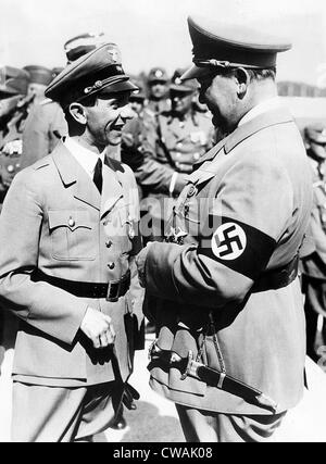 Zwei der oberen Adjutanten, Dr. Joseph Goebbels, Reichsminister für Propaganda, und General Hermann Goering, Luft Minister Adolf Hitlers Stockfoto