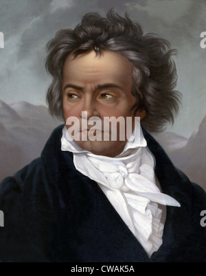 Ludwig van Beethoven (1770-1827). 1819-Porträt von Ferdinand Schimon (1797-1852). Stockfoto