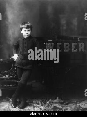 Josef Hofmann (1876-1957), Wunderkind, tourte mit den Vereinigten Staaten im Alter von elf Jahren.  1887. Stockfoto