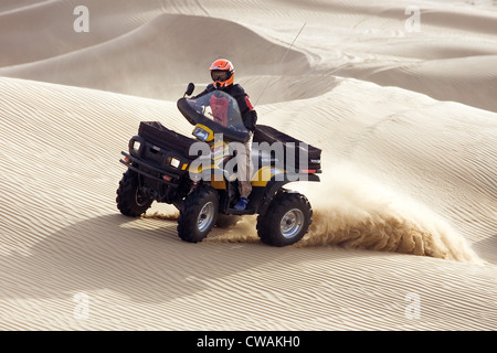 Dubai, Quadfahrer in der Wüste Stockfoto