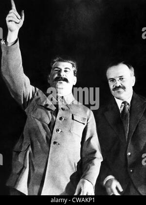 Sowjetischen Generalsekretär Josef Stalin, sowjetischer "Prime Minister" (Vorsitzender des Rates der Volkskommissare) Wjatscheslaw Stockfoto