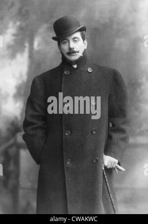 Giacomo Puccini (1858-1924) italienischer Opernkomponist in 1908. Stockfoto