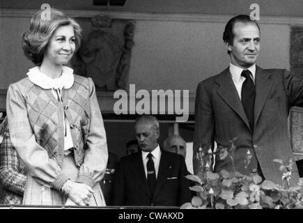 Königin Sofia und König Juan Carlos von Spanien. ca. 1980er Jahre. Höflichkeit: CSU Archive/Everett Collection. Stockfoto
