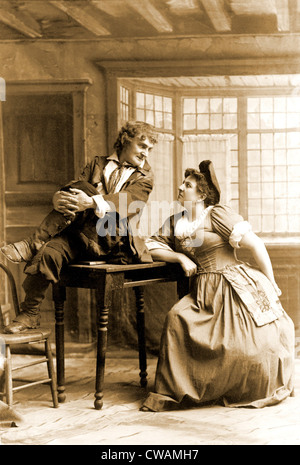 Joseph Jefferson (1829-1905), US-amerikanischer Schauspieler, der sitzt am Tisch, Blick auf eine Frau vor dem Schlaf von 20 Jahren. 1894. Stockfoto