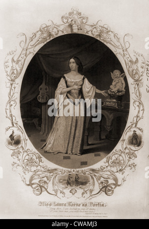 Laura Keene (1820 – 1873), englische Schauspielerin geboren, als Portia aus Shakespeares Kaufmann von Venedig. Nach 1855 verbrachte sie den Großteil Stockfoto