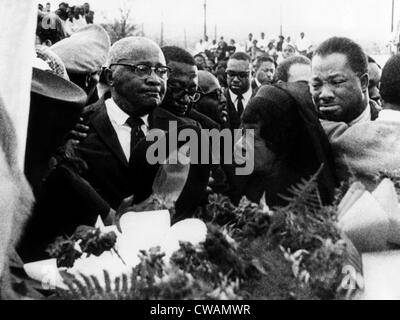 Ein Trauer Reverend Martin Luther King Sr., Alberta Williams King und A.D. König, bei der Beerdigung für Dr. Martin Luther King Stockfoto