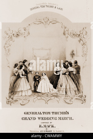 General Tom Thumb grand Hochzeitsmarsch, beliebte Noten P.T. Barnums winzigen Performer zu feiern. 1863. Stockfoto