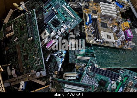 Haufen von Leiterplatten Stockfoto