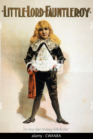 Eine 1888 Theater Poster von Little Lord Fauntleroy, ein Zeichen von Autor Frances Hodgson Burnetton 1885 schuf.  Die beliebte Stockfoto