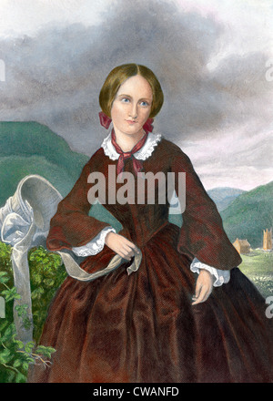 Charlotte Bronte (1816-1855) englischen Novelist am bekanntesten für JANE ERYE (1847).  19. Jahrhundert Kupferstich von William Jackman mit Stockfoto