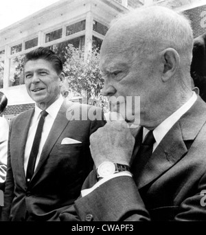 California Gubenatorial Kandidat Ronald Reagan Besuch ehemaliger Präsident Dwight Eisenhower in Gettysburg, Pennsylvania, Stockfoto