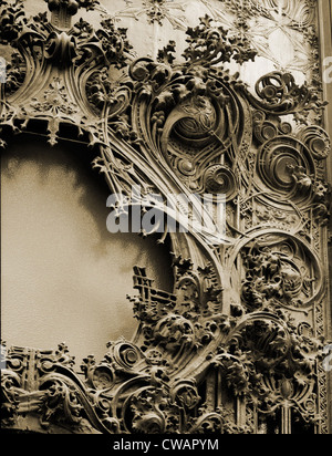 Louis Sullivan (1856-1924), modernistischer Architektur war mit unkonventionellen Ornament, wie dieses aus Gusseisen Motiv verziert Stockfoto