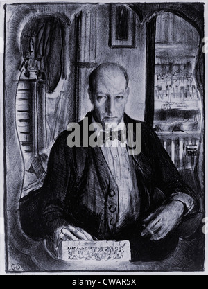 Selbstporträt von George Bellows (1882-1925), amerikanischer realistischer Maler der Ashcan School, deren Sujets aus allen aufgenommen wurden Stockfoto