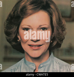 First Lady Rosalynn Carter war politisch aktiv als engster Berater ihres Mannes und setzte sich auf Schranksitzungen. Als beide Stockfoto