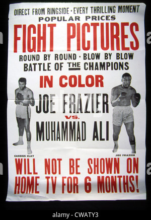 Plakat für den ersten Joe Frazier und Muhammad Ali-Titel kämpfen, 1971. Höflichkeit: CSU Archive / Everett Collection Stockfoto