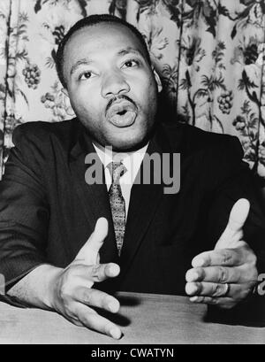 Bei einer Pressekonferenz am 5. Juni 1961 fragt Reverend Martin Luther King, Jr., Präsident Kennedy aller Formen der rassischen erklären Stockfoto