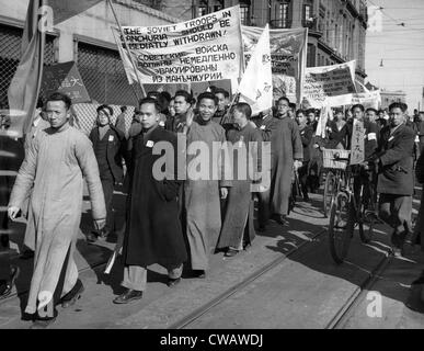 Chinesische Studenten-Protest gegen den langsamen Rückzug der sowjetischen Truppen aus der Mandschurei. 15.03.46 Höflichkeit: CSU Archive/Everett Stockfoto