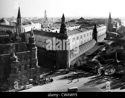 Kreml, Moskau. Sitz der russischen Regierung erschossen vom Hotel Moskva, weitläufige 19.11.57. Höflichkeit: CSU Archive / Stockfoto